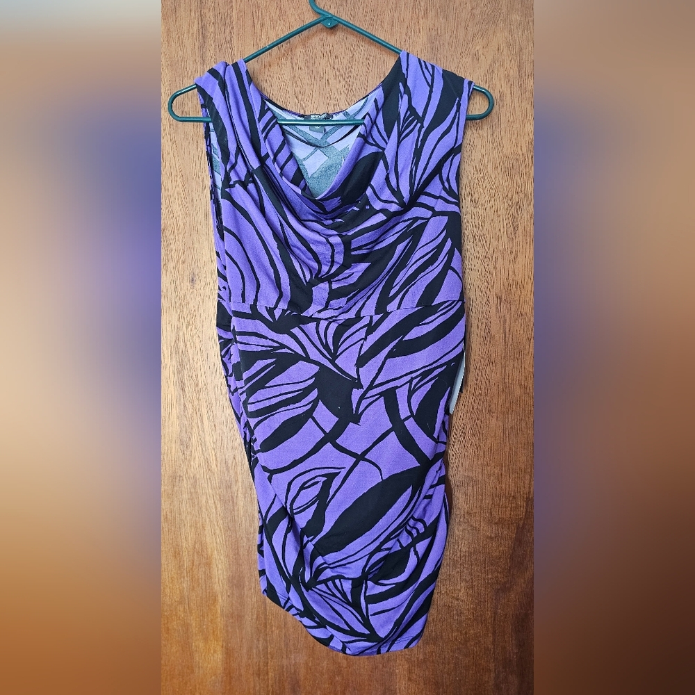 Purple and Black Sleeveless Dress
